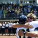 Michigan head coach Carol Hutchins embraces senior Stephanie Speierman after the game against Northwestern on Sunday, May 5. Daniel Brenner I AnnArbor.com